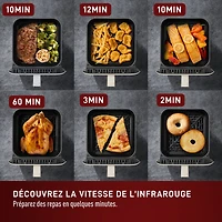 T-fal Infrared Air Fryer, 7-in-1, 5L/5.3QT, Infra-heat™ Technology, No-Preheating, Faster, Juicier, Crispier, Oat