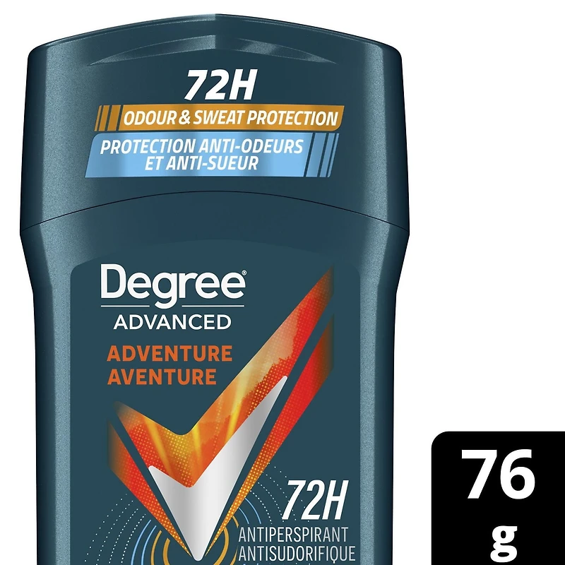 Degree Men Advanced Antiperspirant Stick for 72H Sweat & Odour Protection, Adventure, Deodorant with MotionSense Technology, 76g