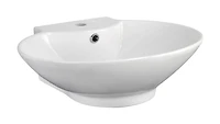 Lavabo vasque ovale blanc American Imaginations, 53,34 cm de largeur par 38 cm de profondeur, couleur blanc, pour robinet simple.