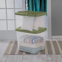 Sterilite Boîte de Rangement 66 L EZ Carry Claire/ Sauge Legume