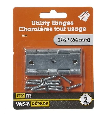 Charnière tout usage 2-1/2 po 2 pièces