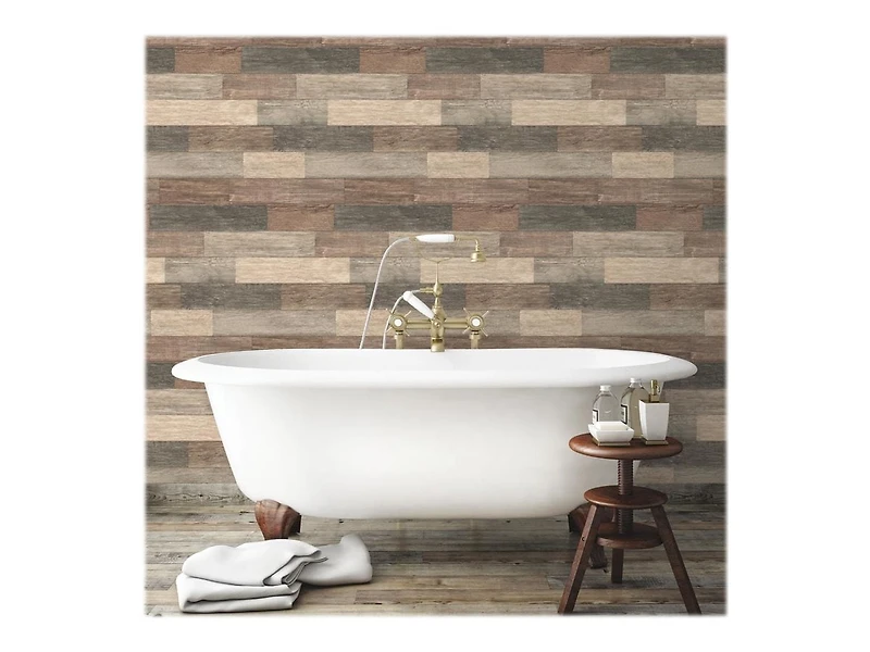RoomMates Darkweathered Plank Peel&Stick Wallpaper, Roll is 20.5" wide x 16.5 feet = 28.18 sq ft.