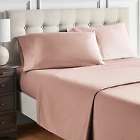 Ensemble de draps pour lit adulte en coton égyptien rose 600 contexture, 4 pièces, hotel style, très grand lit - Poche profonde Ensemble de draps très grand lit