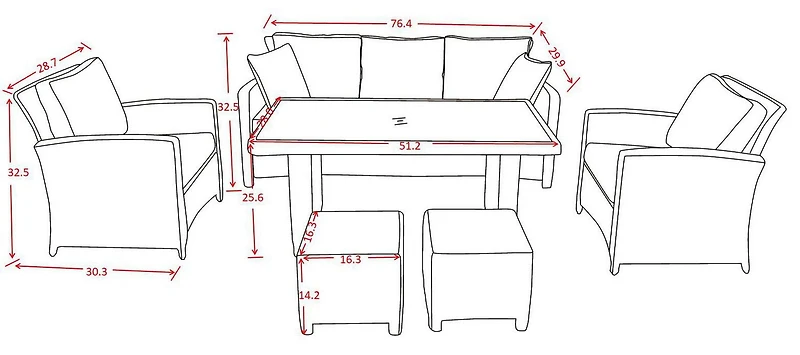 Oakmont Ensemble de conversation de patio avec table haute 6 pièces en bleu marine