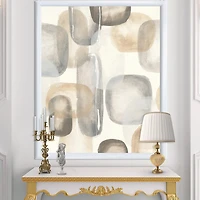 Designart Pierres grises ovales neutres I Art mural encadré