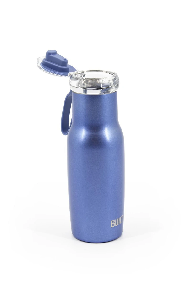 Built 14oz Double Walled Tritan Flip Top Mug Blue