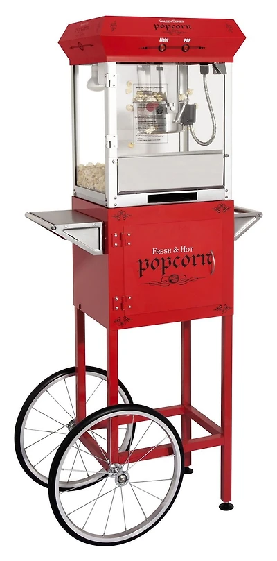 Machine à popcorn avec chariot 4oz -Rouge