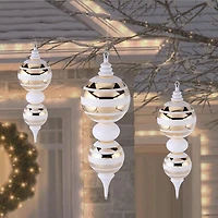 Holiday Time 24-inch Jumbo Shatterproof Finial Christmas Ornament, Gold/White