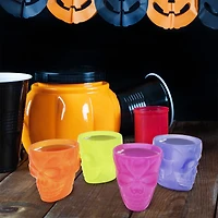 Halloween Plastic 4 Pack Skull Decorative Shot Glasses, Multi-Color, Partywares, by Way to Celebrate
