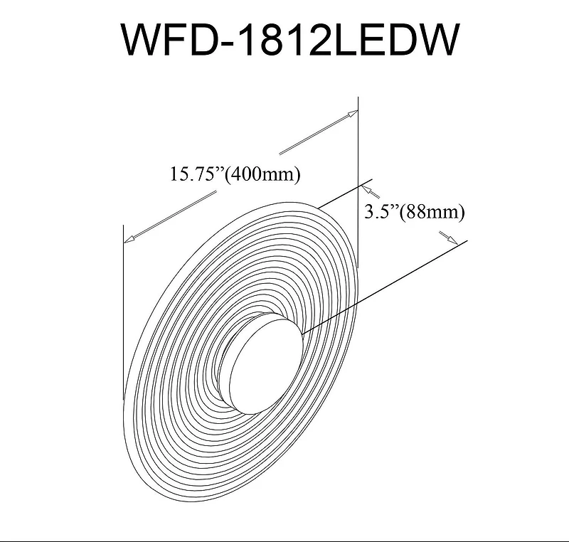 Windfeild Wall Sconce - 12W - Matte Black - Clear Rippled Glass