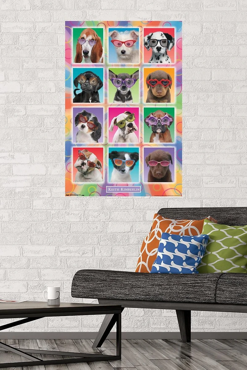 Keith Kimberlin - Puppies - Sunglasses Wall Poster, 22.375" x 34"