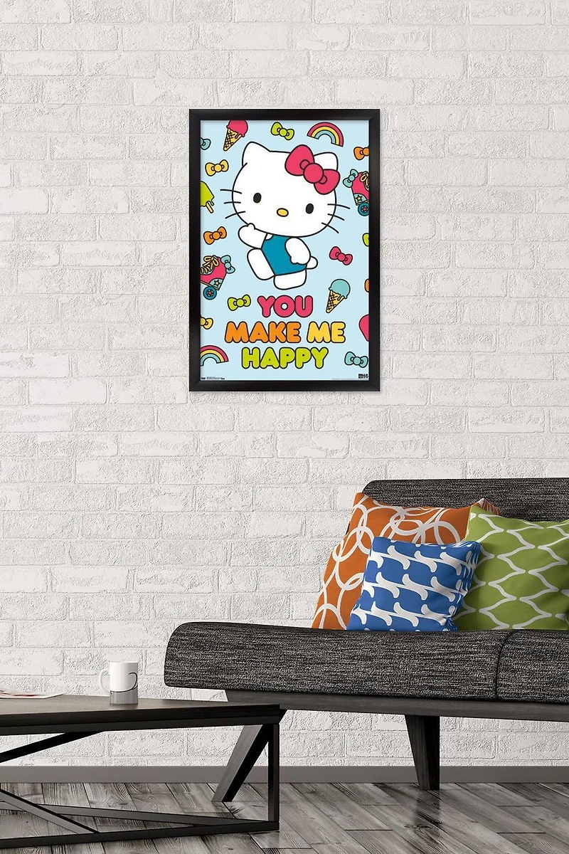 Hello Kitty - Happy Wall Poster, 22.375" x 34"