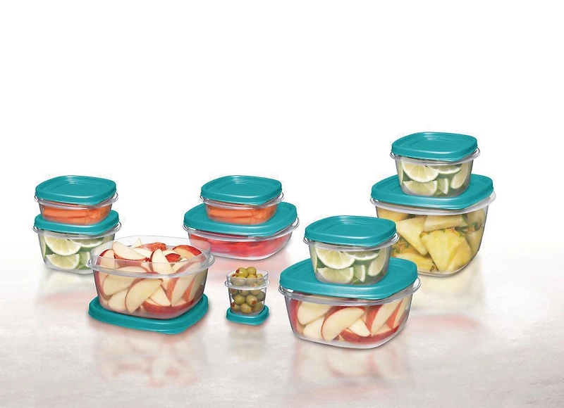 Rubbermaid Ensemble Contenants Easy Find Lids, 30-Pièces, Turquoise
