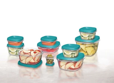 Rubbermaid Ensemble Contenants Easy Find Lids, 30-Pièces, Turquoise
