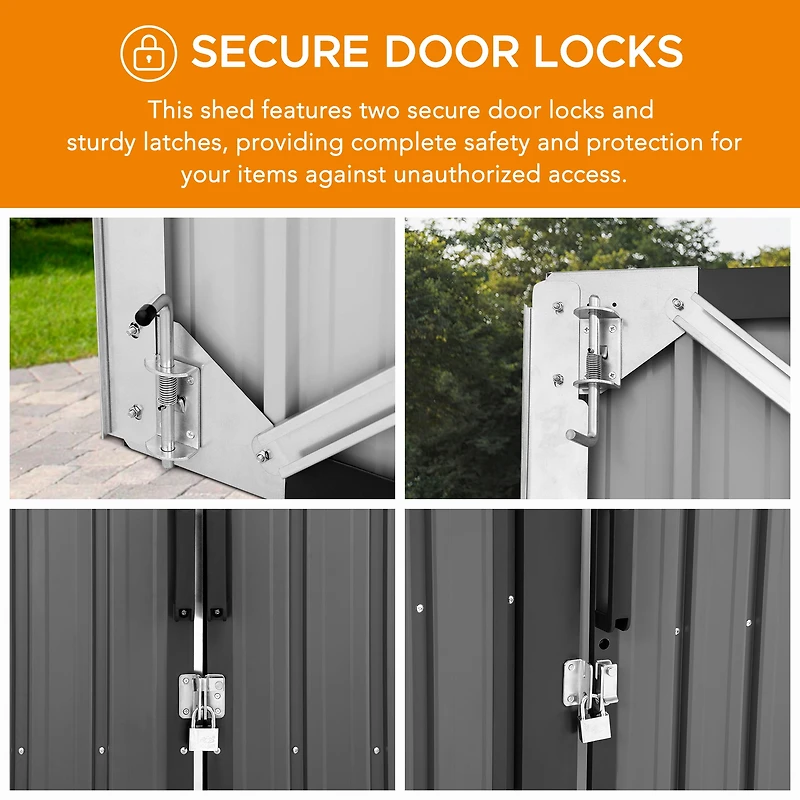 Sunjoy 10 ft. x 20 ft. Outdoor Storage Shed, Carport, Dark Grey