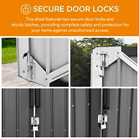 Sunjoy 10 ft. x 20 ft. Outdoor Storage Shed, Carport, Dark Grey