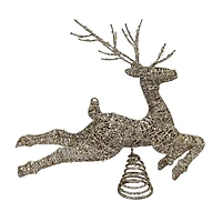 Cerf pour cime de sapin de Noël Holiday Time de 11,5 pouces avec micro-lumières à DEL