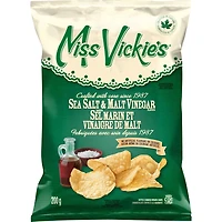 Miss Vickie's Sea Salt & Malt Vinegar flavour kettle cooked potato chips, 200GM