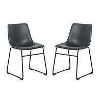 Modern Ani Armless Dining Chairs – Upholstered, Sleek Mid-Century Design, Sturdy Build Set of 2