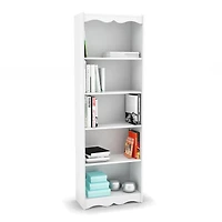 CorLiving Hawthorne Engineered Wood 5 Shelf Adult Bookcase with 4 Adjustable Shelves