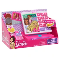 Caisse-Enregistreuse Barbie à la Mode, Argent pour Faire Semblant, et Lecteur de Carte de Crédit, Ensemble de Jeu de 9 Eléments Caisse-Enregistreuse Barbie