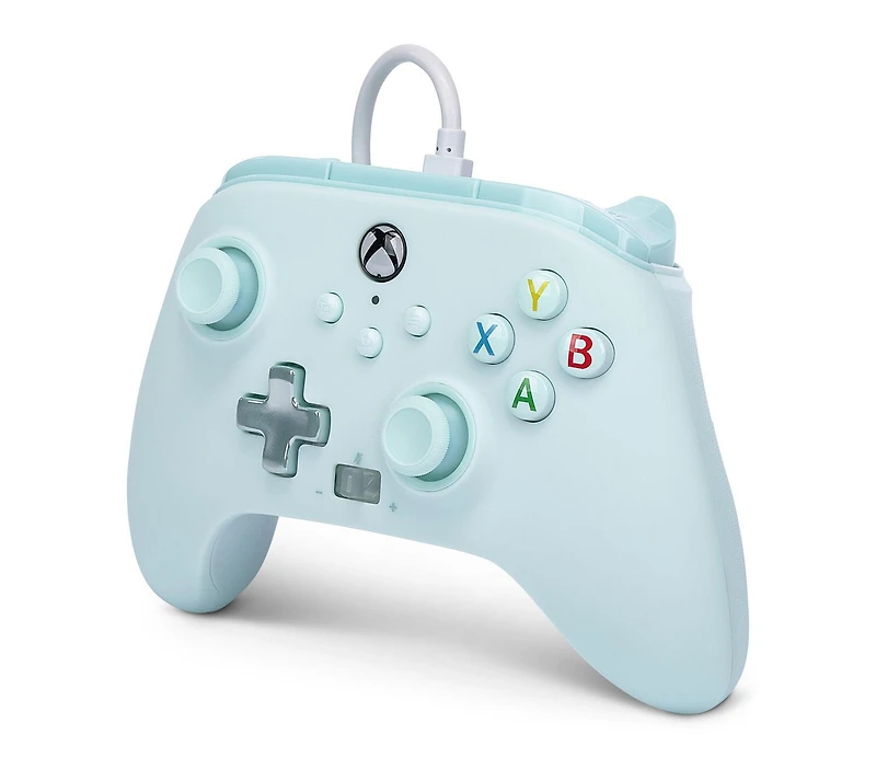 Manette câblée améliorée de PowerA pour Xbox Series X|S - Barbe à Papa bleus