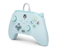 Manette câblée améliorée de PowerA pour Xbox Series X|S - Barbe à Papa bleus