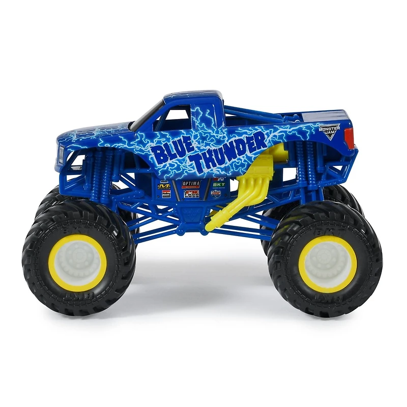 Monster Jam, Official Blue Thunder Monster Truck, Collector Die-Cast Vehicle, 1:24 Scale, Kids Toys for Boys and Girls Ages 3 and up