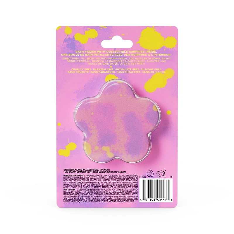 DAISE BRB Bath Bomb in Relaxing Lavender, With Mini Brands Collectible Inside, 3 oz /85 g, bath fizzer, lavender, floral