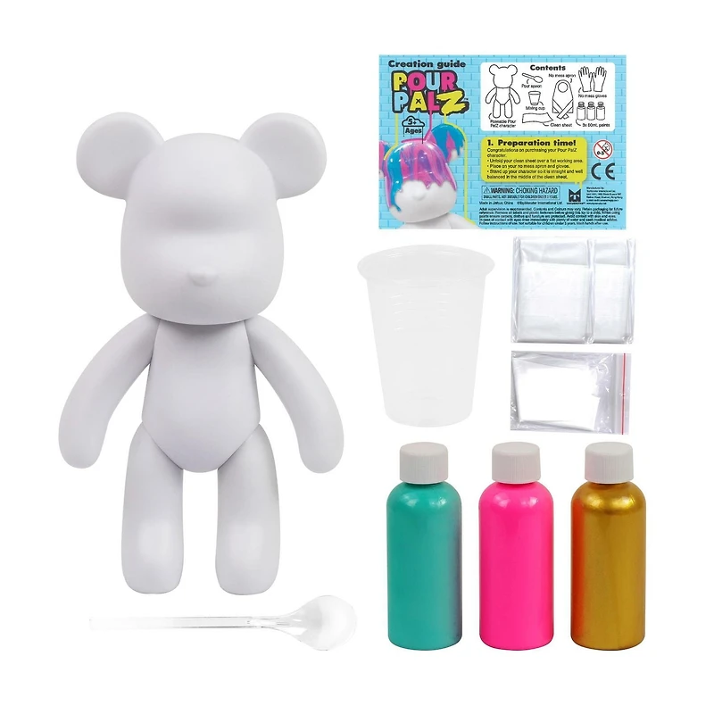 Pour Palz Large Paint Bear - Golden Dream