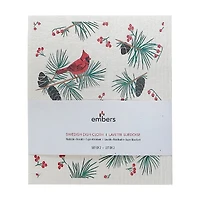 Swedish Dish Cloth Set Of 2 (Holly Berries And Cardinal) (Asstd) - Set of 2