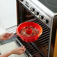 Lekue Deep Savarin Bundt Cake Pan Mould, 22 cm Black