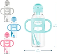 Bouteille à paille Sippy de Dr. Brown's, 8 oz/250 mL, gris et bleu