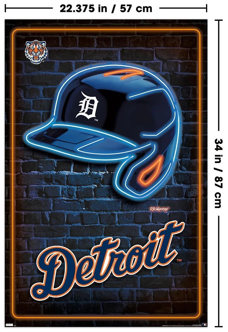 MLB Detroit Tigers - Neon Helmet 23 Wall Poster, 22.375" x 34"