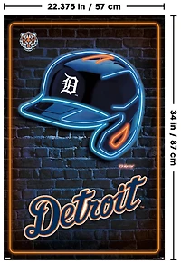 MLB Detroit Tigers - Neon Helmet 23 Wall Poster, 22.375" x 34"