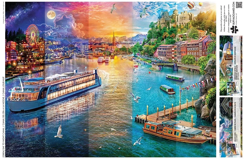 Buffalo Games - Night & Day - Day to Night Canal - 1000 Piece Jigsaw Puzzle