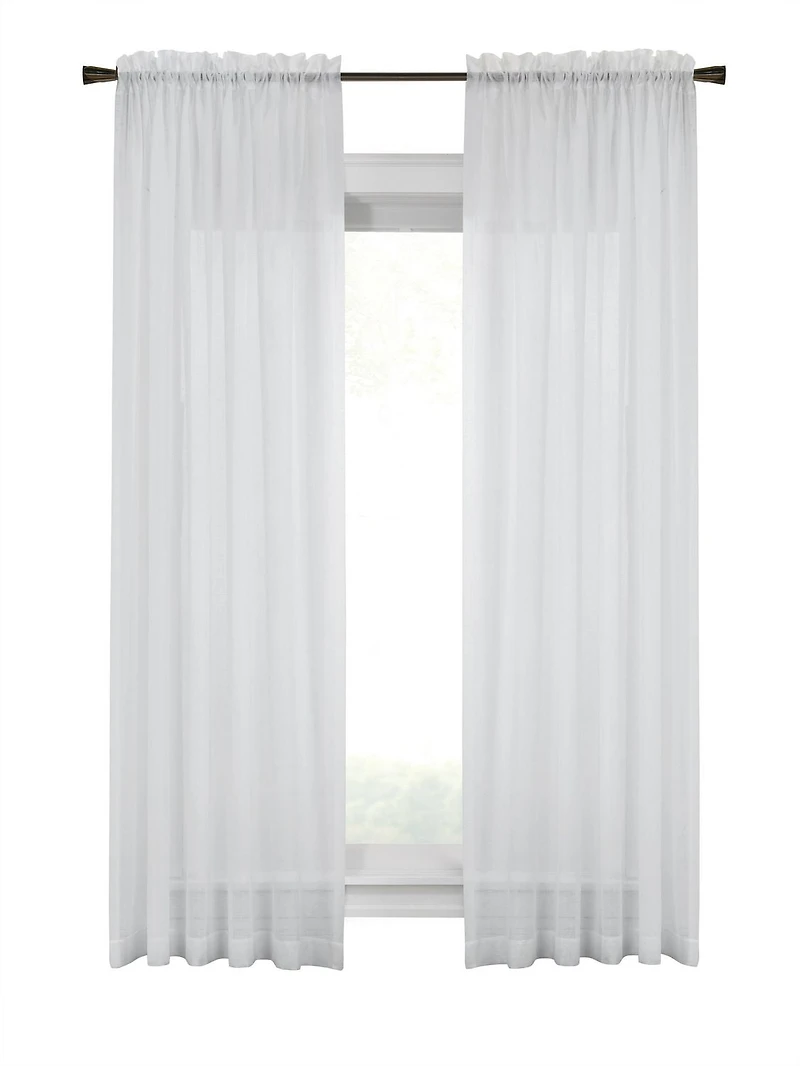 Habitat Cote D'Azure Semi-Sheer Linen Look Rod-Pocket Curtain Panel