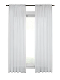 Habitat Cote D'Azure Semi-Sheer Linen Look Rod-Pocket Curtain Panel