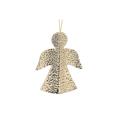 Christmas Hammered Metal Ornament Angel - Set of 12