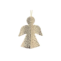 Christmas Hammered Metal Ornament Angel - Set of 12