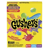 Gushers Fruit Flavoured Snacks, Variety Pack, Gluten Free,  Kids Snacks, 6 ct, 6 pouches, 138 g