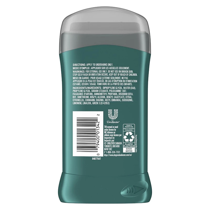 Désodorisant en bâton Degree Men Intense Sport Protection contre les odeurs pendant 48 heures pour hommes
