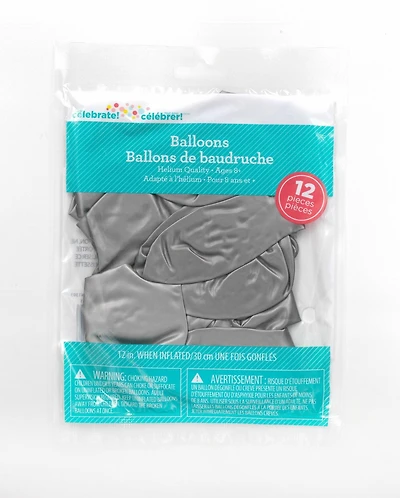 Lot de 12 ballons nacrés argentés Ballon en latex à l'hélium 12CT x 12 pouces