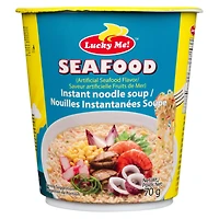 Soupe instantanée aux nouilles Lucky Me à saveur de fruits de mer en tasse