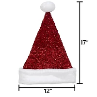 Holiday Time Red Sequin Santa Hat, 17"