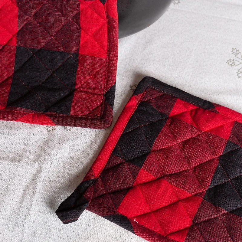 Ensemble de 2 porte-pots en éponge de coton Buffalo Check Fabstyles