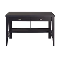 CorLiving Folio Dark Brown Engineered Wood Two Drawer Adult Desk with Lower Storage Shelf