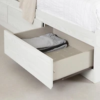 South Shore Hazen Twin Mates Bed with 3 Drawers and Headboard Set, in White Pine