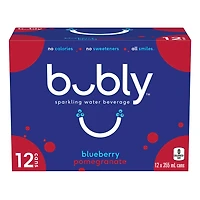 Bubly Blueberry Pomegranate Sparkling Water 12 x355 mL, Cans, 12 x355 mL