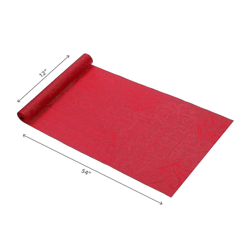 IH Casa Decor Vinyl Table Runner 54" Damask Red - Set of 2